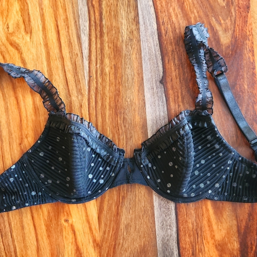 Pretty Black Polka Dot Bra
